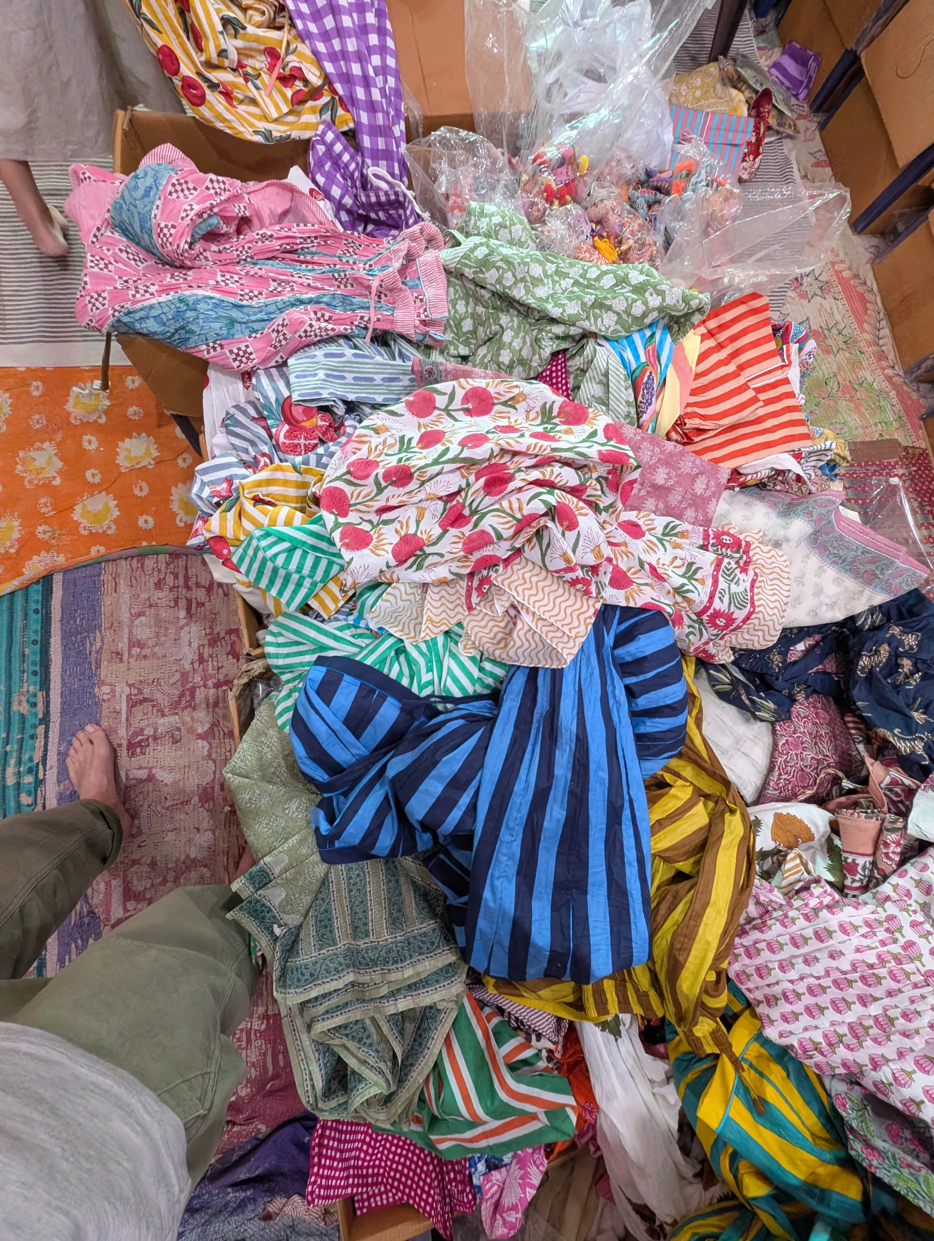 A fabric shop in Jaipur.