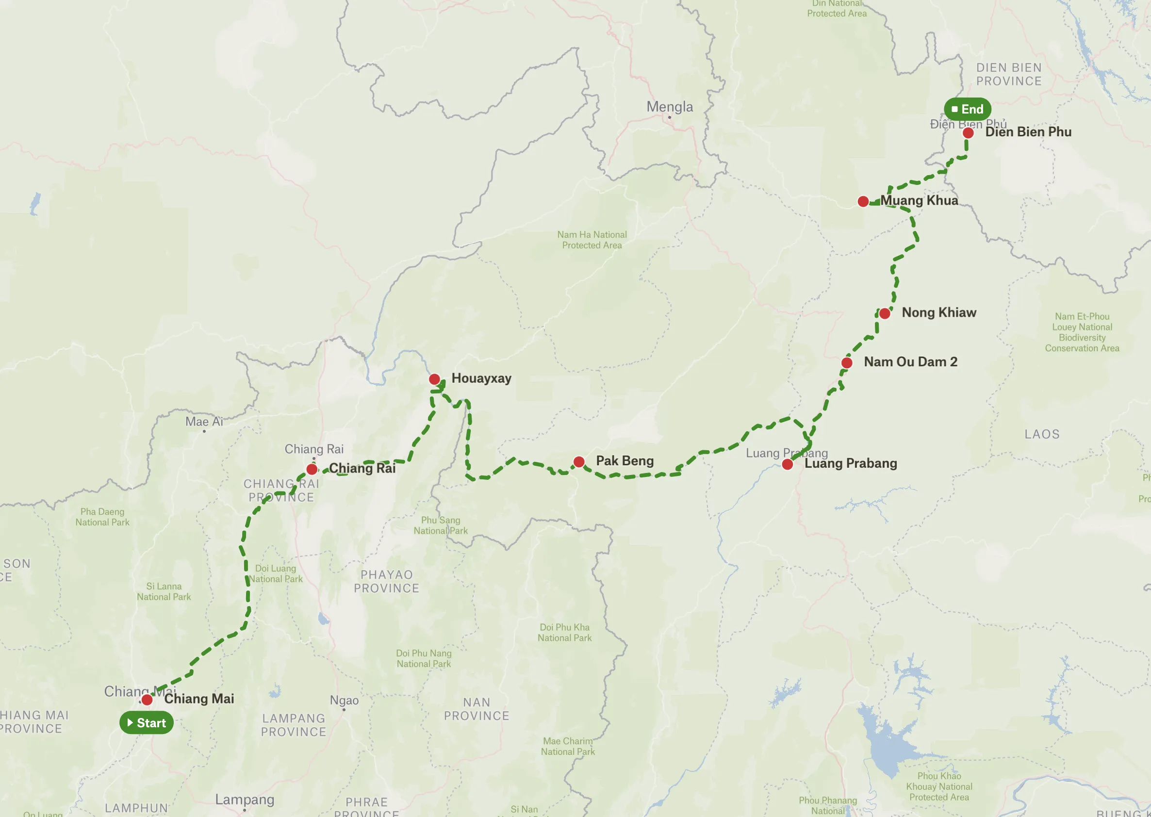Map of the route