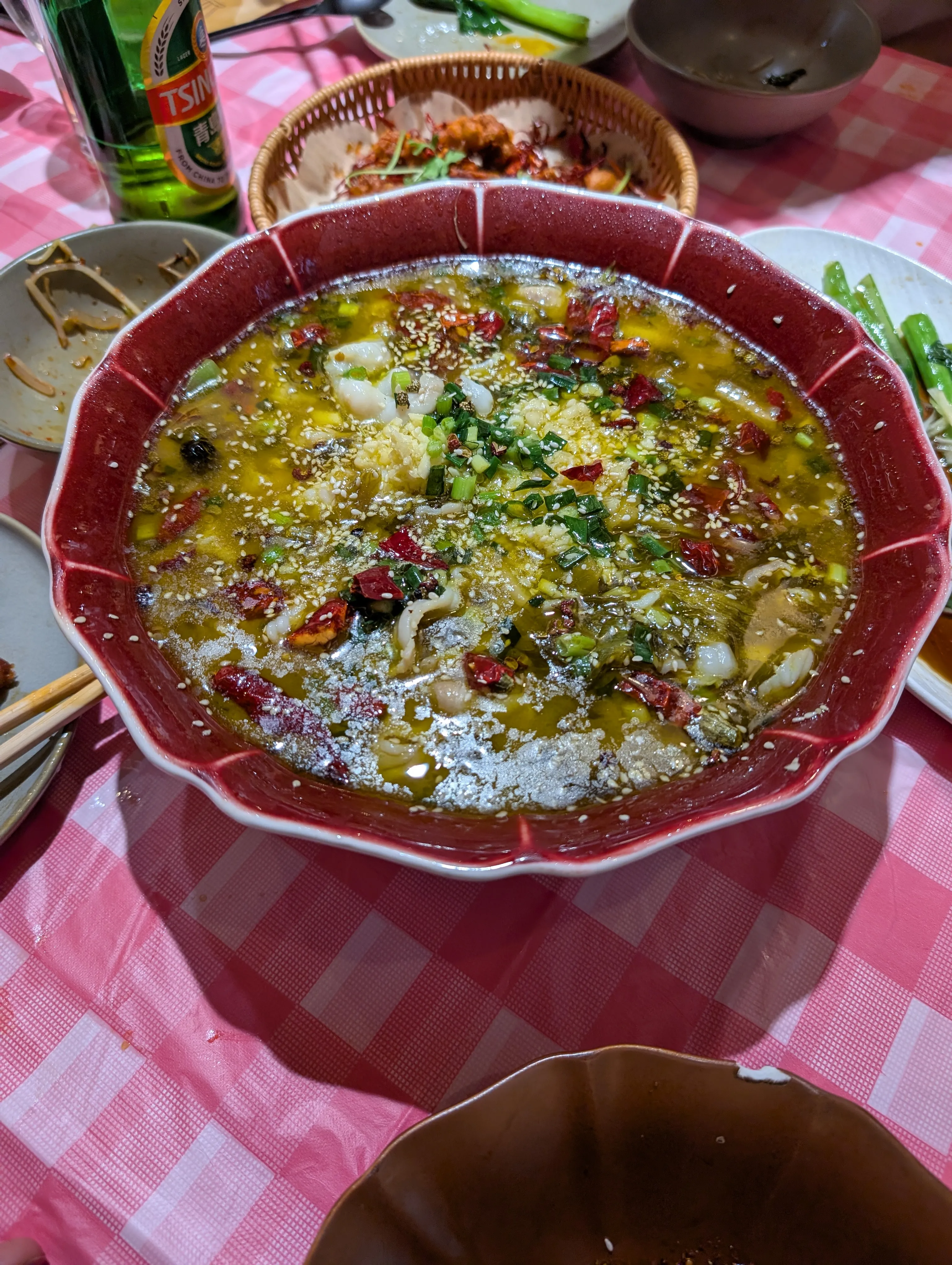 Sichuan pepper fish (but eaten in Tianjin).